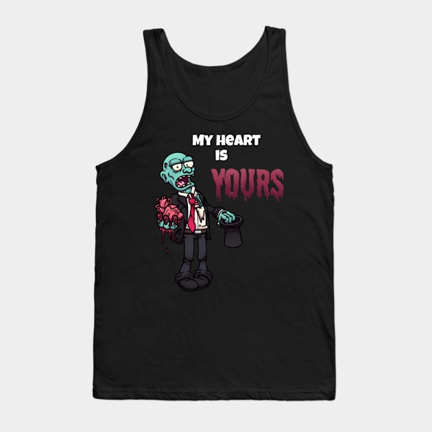 My Heart Is Yours Zombie Tank Top by TheMaskedTooner